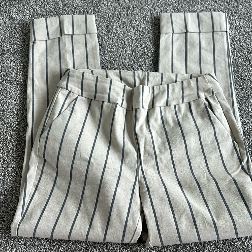Tribal stripe linen blend stretch pants 4